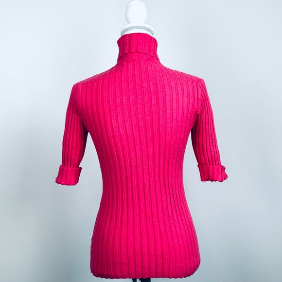 ATHLETA Demi Sleeve Organic Cotton Ribbed Knit Turtleneck - Picture 2 of 9